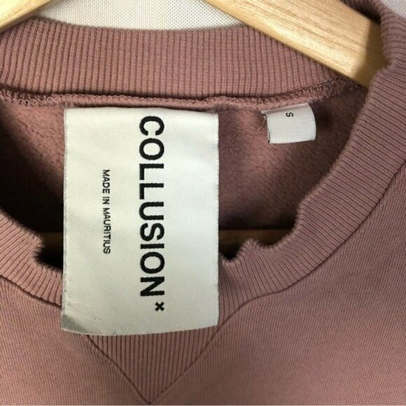 ASOS Collusion Unisex Dusty Pink Crewneck Sweatshirt S - Picture 4 of 4